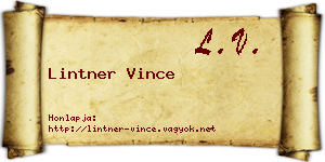 Lintner Vince névjegykártya